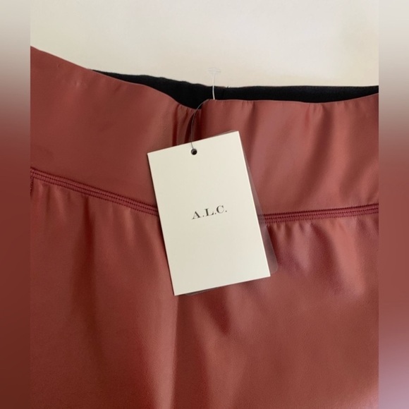 A.L.C. Emile Faux Leather Leggings color burgundy, size 4. - Picture 6 of 13